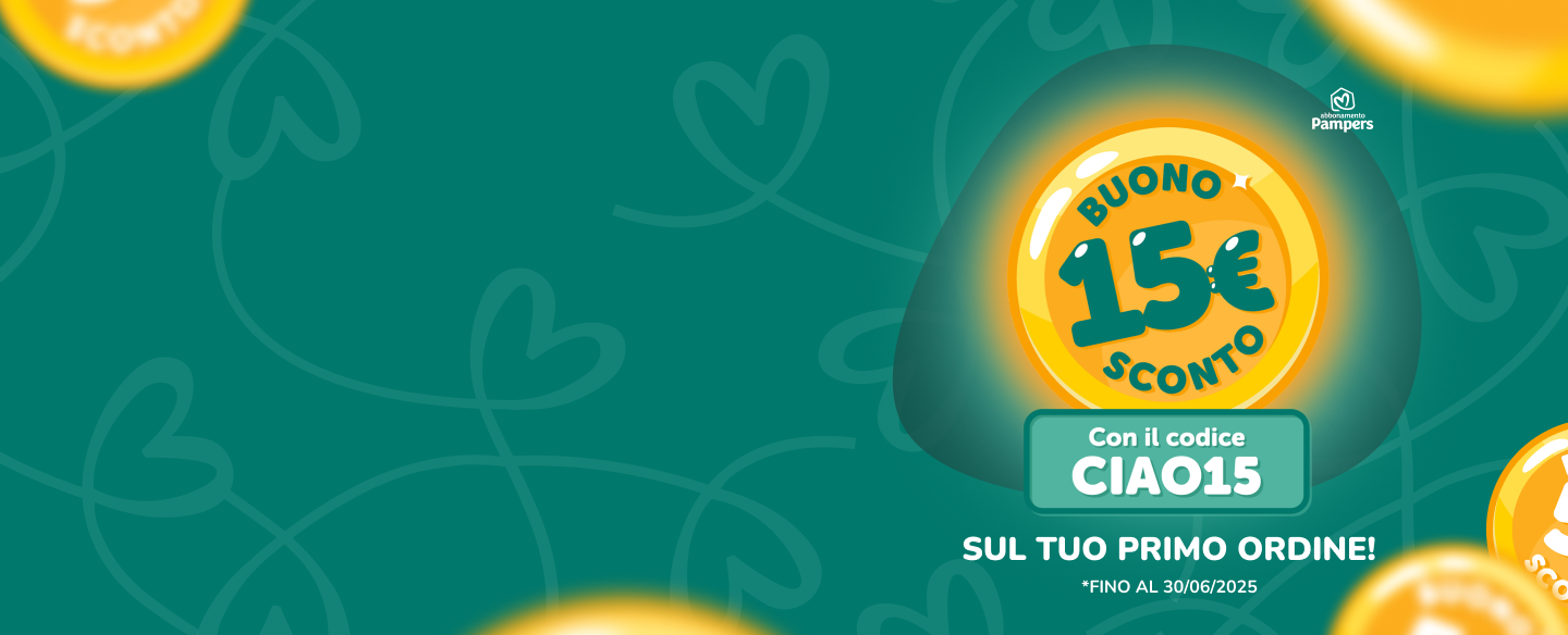 Abbonamento pannolini Pampers, 15 euro di sconto con codice CIAO15